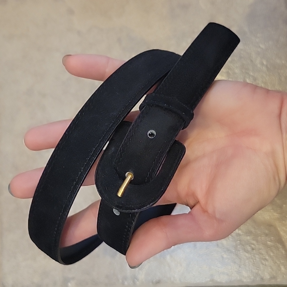 Two Blondes black, L suede belt